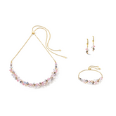Coeur de Lion Radiating Gold, Silver & Shimmering Pink Earrings